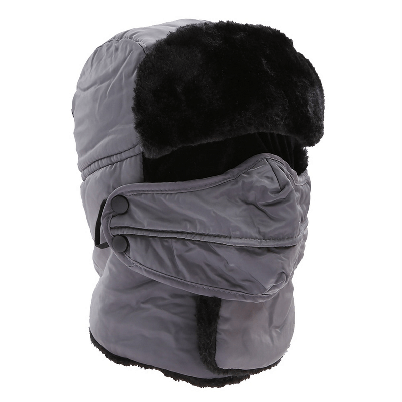 Unisex winter windproof ski cap with earflaps and closed neck, perfect for mountain adventures, model SF0953.
